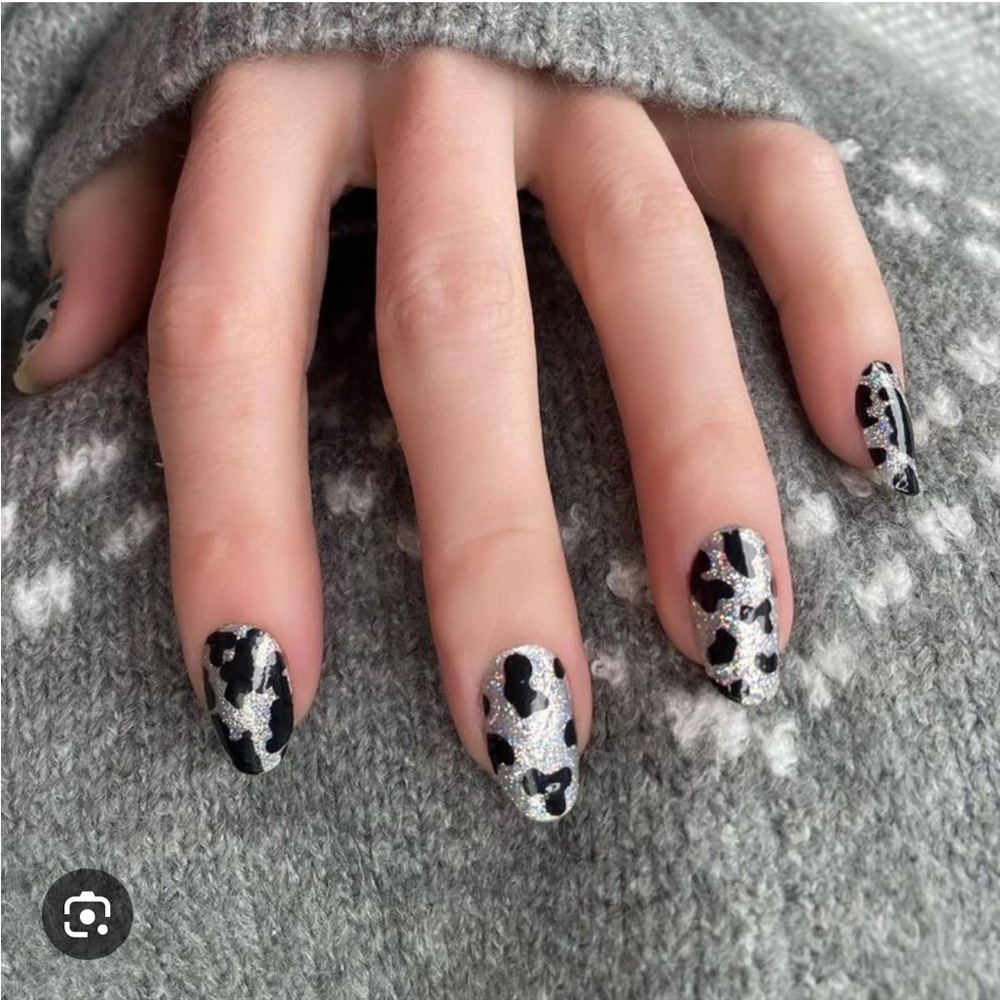 *Retired* Color Street: In a MOO-d | Cow Print Animal Black Clear Overlay Spots - Picture 8 of 13
